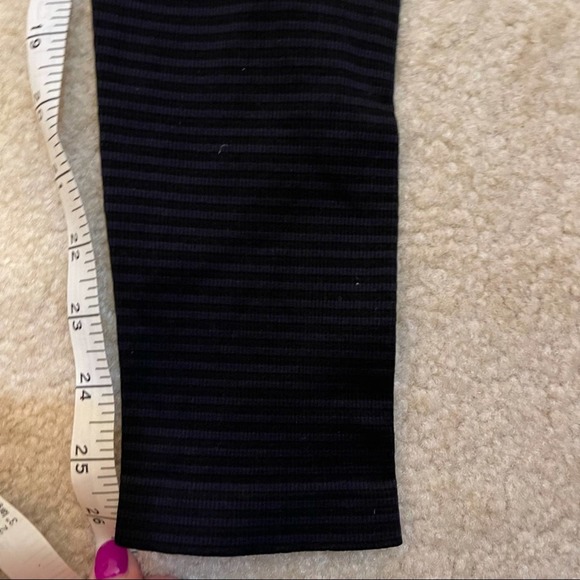 Nux Pure Barre Black Solid Ribbed High Compression Ankle Legging Large - Picture 7 of 8